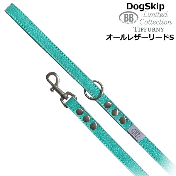 画像1: BBオールレザーリードSサイズ ロビンズエッグブルー Robin's Egg Blue バディベルト BUDDYBELT バディーベルト犬 犬用 ペット ドッグ リード バディーベルト正規輸入代理店 正規店 (1)